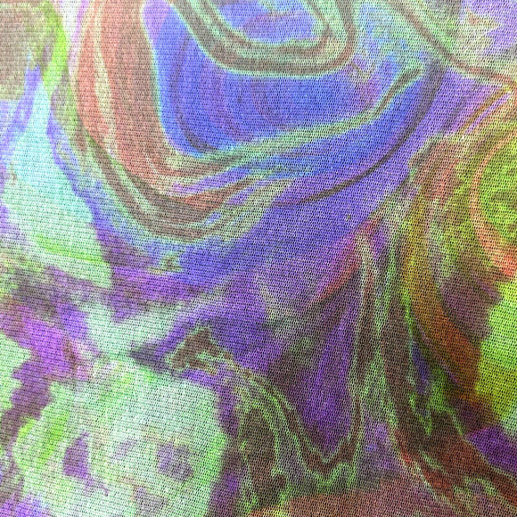 Urban Outfitters Purple & Green 60s Swirl Print Stretch Mini Skirt - Picture 2 of 12